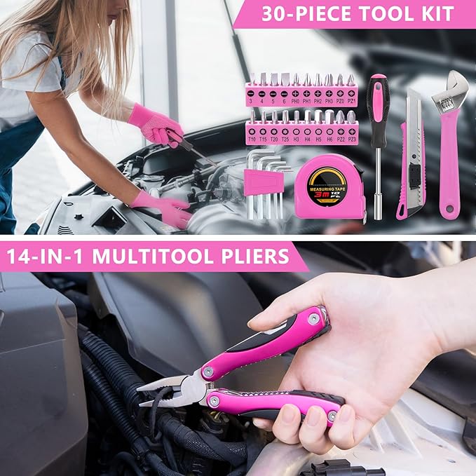 Car Emergency Kit with Portable Air Compressor - Roadside Assistance Emergency Kit with Jumper Cables, First Aid Kit, Auto To