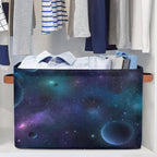 Nebula Galaxy Planet Storage Basket Collapsible Cloth Storage Cube Basket Bins Organizer with Handles Rectangular Large Toys 