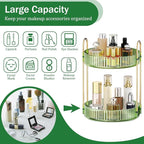 MOKANI 360 Rotating Makeup Organizer for Vanity, 2 Tier Adjustable Perfume Organizer for Dresser, Multi-Function Spinning Cos