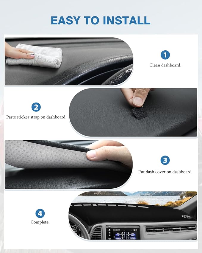 FIILINES Dash Cover Fit for Honda HR-V HRV 2016-2022 Dashboard Cover HRV Accessories Dashboard Mat Sunshade Nonslip Mesh Prot