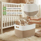 JMvicyroam Woven Blanket Basket,65L Large Storage Bin for Blankets Toys Clothes,Decorative Rope Basket for Living Room Bedroo
