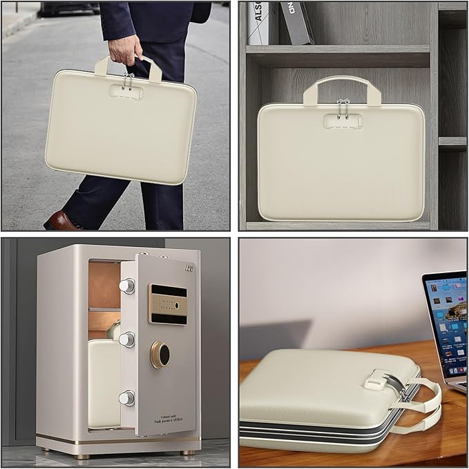 Fireproof File Organizer,Fireproof Document Box with Lock,Large 13 Pocket Expanding File Folder,Hard-Shell Portable Safe Stor