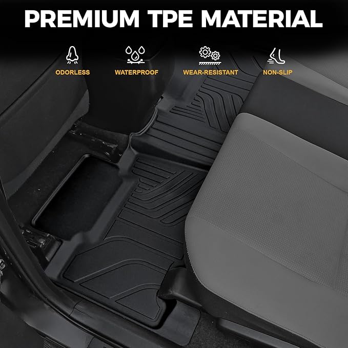Floor Mats for Toyota RAV4 Gas 2013-2018, All Weather Floor Mats Trunk Cargo Liner with Backrest Protectors and Door Sill Guards Accessories, Full Coverage Set