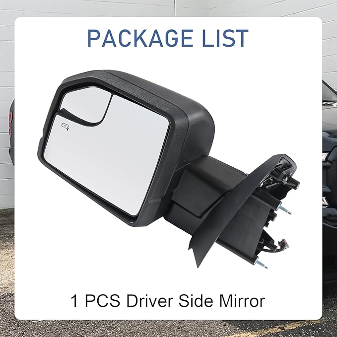 JDMSPEED Left Drive Side View Mirror Power Heated LED Signal Textured Black Left LH Compatible with 2015-2020 Ford F150 FL3Z-