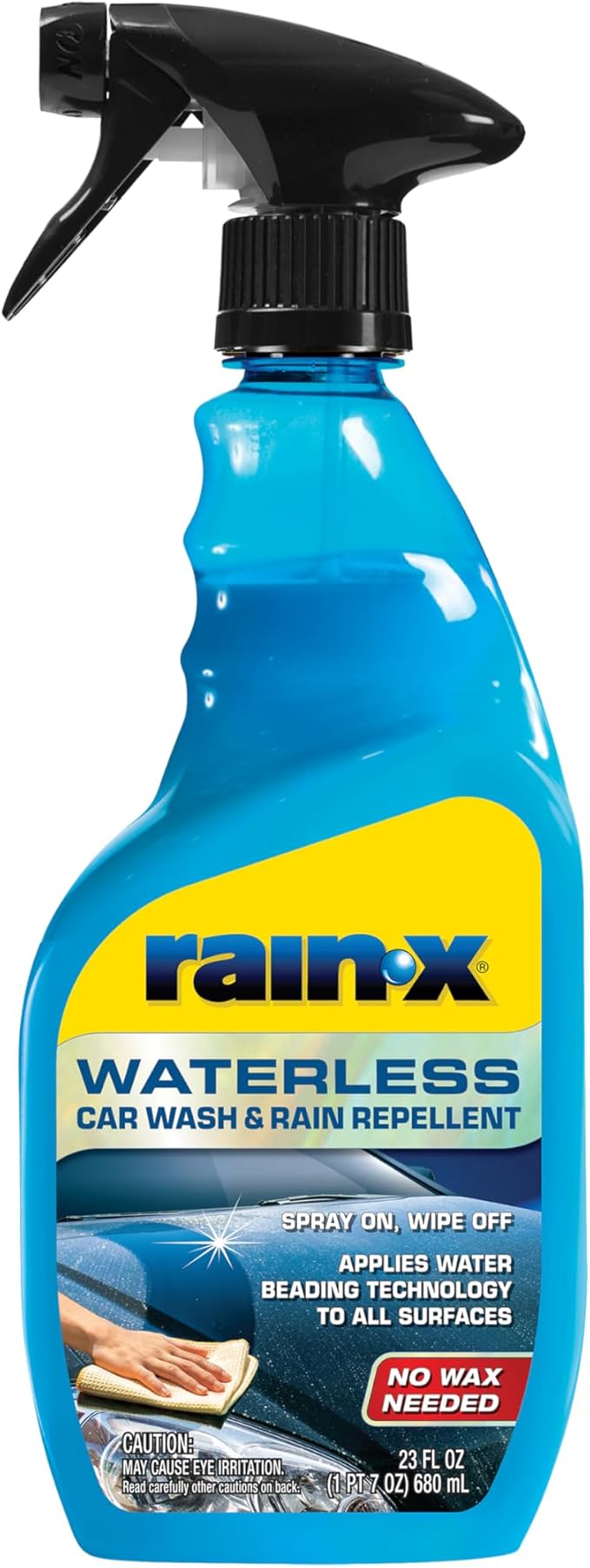 Rain-X 620143 Waterless Car Wash and Rain Repellent, 23 fl. oz. Rinseless Cleaner Spray for a Spot Free Finish, Perfect for Q