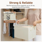 StorageWorks Collapsible Storage Bins, Closet Organizer Bins for Clothes, Fabric Shelf Baskets and Storage, Beige, White & Iv