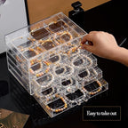 SPAKOWN Earring Organizer, Acrylic Earring Box Large 30 Compartments Jewelry Holder Organizer with 5 Drawers Stackable Earrin