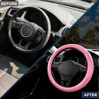 Road Comforts Car Steering Wheel Cover - Microfiber Leather Steering Wheel Wrap Sports 14.5-15 Inch Steering Wheel Cover Non-