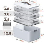 CTIME 4-Tier XL Medicine Organizer - Portable Medicine Cabinet with Leather Handle, Empty First Aid Kit for Home Organization