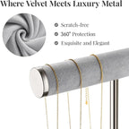 bussdis 2 Tier Bracelet Holder Display - Detachable T Bar Grey Velvet Bracelet Holder, Jewelry Holder Organizer for Bracelet,