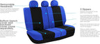FH Group Light & Breezy Cloth Car Seat Covers, 7 Seater Three Row Set- Airbag & Split Ready -Universal for Cars Trucks and SU