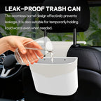 Car Trash Can for Seat Headrest, Mini Automotive Front Back Seat Garbage Can, Leakproof Vehicle Hanging Trash Cans, Multi-Purpose Auto Garbage Bin & Storage Organizer, Car Accessories (White)