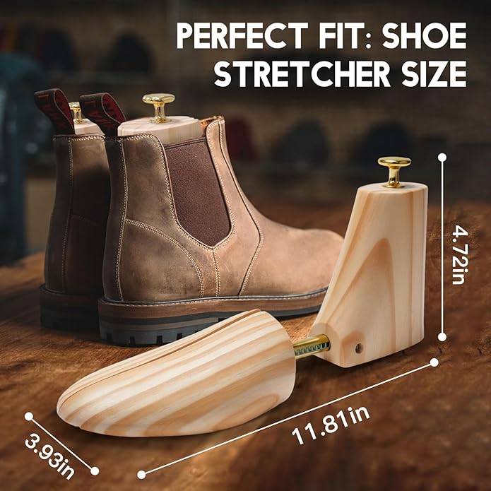 JJDPARTS Wooden Boot Tree, Shoe Tree for Boots, Shoe Stretcher & Shaper for for Men Women