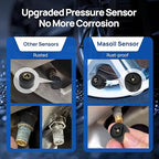 Tire Pressure Monitoring System, RV/Trailler TPMS with Solar Charging & Auto Calibration, M13 LCD Display tpms 4 sensors (0-87PSI)
