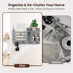 Nekon Mail Holder for Wall Mail Organizer with Key Hooks Hallway Farmhouse Decor Storage Racks with Floating Shelf and Flush 
