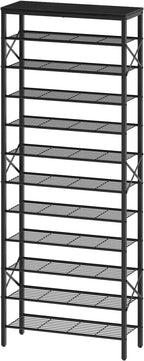 YATINEY 12 Tier Shoe Rack, Large Capacity Shoe Storage Organizer Holds 48 Pairs, Sturdy and Stable, for Entryway, Hallway, Cl