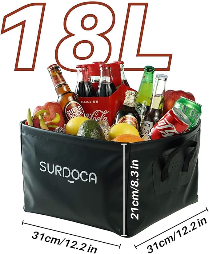 SURDOCA Fully Waterproof Car Trunk Organizer, Foldable Truck Organizer, Multifunctional Collapsible Car Storage Bag, Anti-Mud