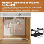 1 Pack-16"-26"W Expandable Under Sink Organizer With Upgrade Ball-Bearing Slide,2-Tier Pull Out Under Cabinet Organizer Heigh