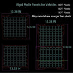 Metal Rigid Molle Panels for Vehicles Alloy Truck Mount Rack Panel Tactical Seat Back Organizer Adjustable Versatile Panel Stronger Than Plastic with 3 Pouches (Molle Panels 3 Detachable Pouches)