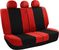 FH Group Car Seat Covers Rear Set Cloth - Universal Fit Automotive Seat Covers, Low Back Front Seat Covers, Solid Back Seat C