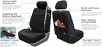 FH Group All-Purpose Built-in Seatbelt Car Seat Covers Full Set – Universal Fit for Cars Trucks & SUVs (Black) FB351115