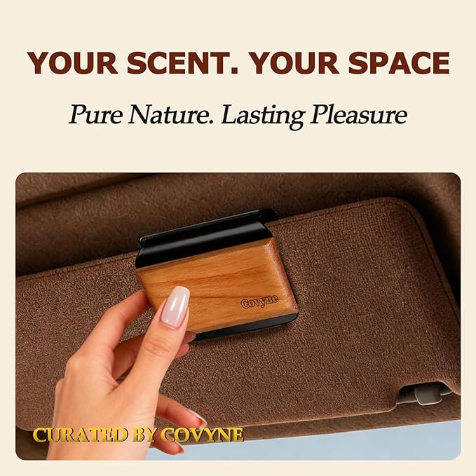 Car Air Freshener - Wood Air Freshener, Car Odor Absorber & Purifier, All Natural Plant Essential Oils,Long Lasting Scent, Pa