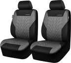 CAR PASS Car Seat Covers Two Front Only for Car, 3D Tyre Print Automotive Interior Covers, Airbag Compatible, Quick Setup Uni
