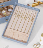 Homde Jewelry Organizer with Transparent Window Necklace Hooks Gift for Women Jewelry Box Display Case for Necklaces Rings Ea