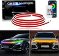 JMTBNO Car LED Hood Light Strip 59" RGB Exterior LED Strip Flexible 12V Multicolor Universal Engine Hood Cover Daytime Running Light Strip Waterproof Remote & APP for Car SUV Truck