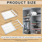 Gerrii 6 Pcs Closet Tension Shelf Rod Expandable Shelf Locker Organizer Adjustable Storage Rack Scalable Layered Divider Sepa