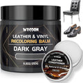 Leather Recoloring Balm with 100ml Mink Oil Conditioner | Dark Gray Repair Kit, Dye & Color Restorer for Furniture, Sofa, Car