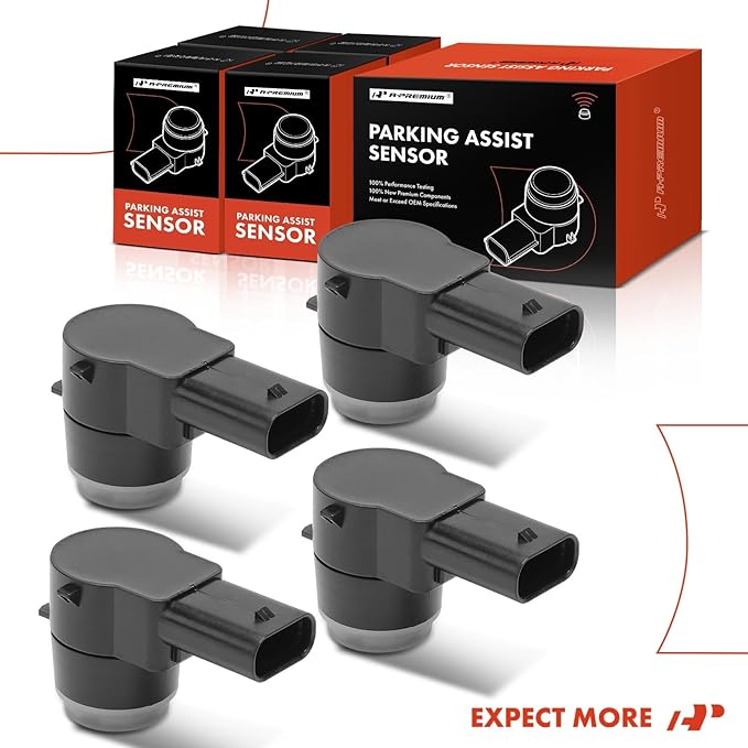 A-Premium 4-PC Reverse Backup Parking Assist Sensor Compatible with Select Mercedes-Benz & Freightliner Models - C250, C300, C350, C63 AMG, E320, E550, GLK350, Sprinter 2500 3500, GL450, S600, CLS550