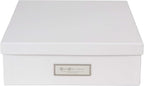 Bigso Oskar Fiberboard Label Frame Document Letter Box - File Organizer Box for Important Paperwork - Durable Document Storag