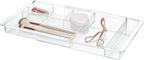 iDesign Expandable Vanity Drawer Organizer, The Clarity Collection – 11.25” to 18.5”, Clear (Pack of 6)
