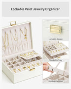 VLANDO Jewelry Box for Women, Gift for Women Girls,2 Layer Jewelry Box,Large Jewelry Organizer for Women Removable Jewelery T