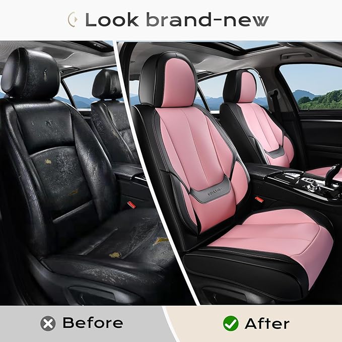 Coverado Seat Covers, Car Seat Covers Front Seats, Car Seat Cover, Car Seat Protector Waterproof, Car Seat Cushion Nappa Leat