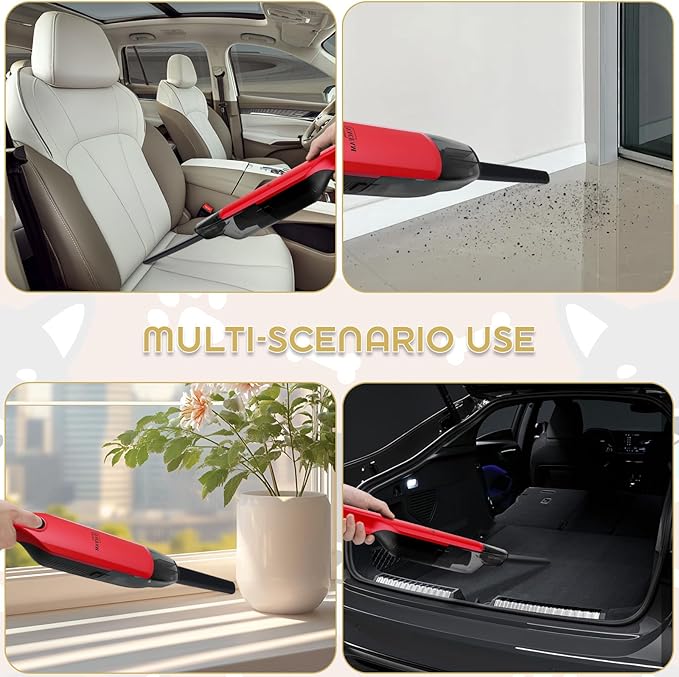 Handheld Vacuum Cordless,15KPA High Power Suction,USB Quick Charge,Car Vacuum Cleaner with Storage Dock,Lightweight Rechargea