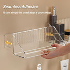 MORNITE 3 Pcs Medicine Cabinet Tray Organizer, Small Adhesive Bathroom Vanity Floating Shelves Storage for Toilet, Mirror, Wa