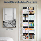 Yecaye 80lb Clear Door Hanging Yarn Storage Organizer, 10 Large Plastic Pockets & 10 Mesh Pockets Over The Door Crochet Organ