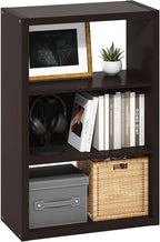 Furinno Viola Book Shelf, 3-Tier Bookshelf, Extra Thick Frame Bookcase with Open Shelf, Open Back Design, 11.3" x 23.2" x 35.