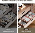 DIMJ Drawer Organizer for Clothing, 15 Pack Fabric Drawer Organizer Bins, Foldable Sock Organizer for Drawer, Dresser Organiz