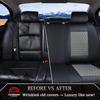 Coverado Leather Rear Seat Covers for Cars, Waterproof Back Seat Cover, Universal Automotive Seat Cushion Protector for Most 