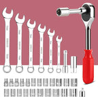 DEKOPRO Tool Set:228 Piece Home Tool Kit, Household Basic Repair Tool Set Comes with Plastic Storage Case, Socket Wrench Set 