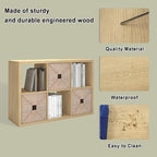 CTESNE【2026 Wooden Thick Frame 6 Cube Storage Organizer Shelf with Anti-Tipping Kits + Reversible Open Back Bookcase, Horizon