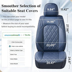 Coverado Car Seat Covers Full Set, Luxury Faux Leather Seat Covers for Cars, Waterproof Car Seat Protector, Blue Car Seat Cov