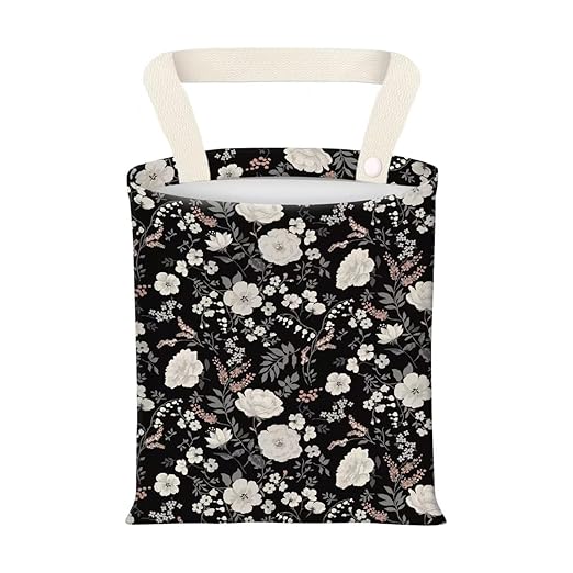 Hanging Car Garbage Bag, Cute Car Trash Can Bag, Automotive Accessories for Women Men Black White Peony Flowers
