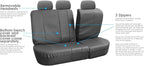 FH Group Car Seat Cover Gray Full Set Deluxe Leatherette Protector Interior Accessories Universal Fit Full Set - Airbag Compa