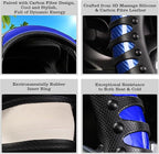 Car Leather Steering Wheel Cover - Carbon Fibre Material, Universal 14.5-15 Inch Leather Anti-Slip Breathable Auto Steering W