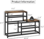 Shoe Rack Bench Shoe Storage Organizer with Seat, 5-Tier Industrial Free Standing Shoe Rack for Entryway, Narrow Shoe Rack Or