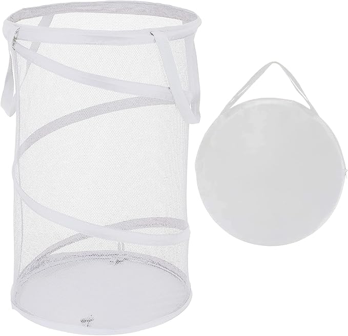 BATTOO Collapsible Laundry Basket Foldable Mesh Pop Up Hamper with Handles for Laundry Room, Bathroom, Kids Room, College Dor